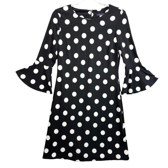 Tommy Hilfiger Women's Dress Size 4 Polka Dots Bell Sleeves - Picture 1 of 10